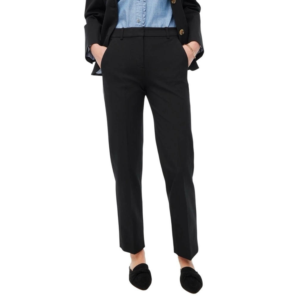 J. Crew Kallie Straight Leg Cotton Blend Pants NWT 12T Classic Black